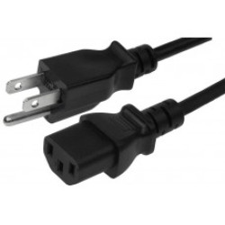 14AWG Power Cord Cable w/3 Conductor PC Power Connector Socket (C13/5-15P) Black 6 Feet 5 Pack