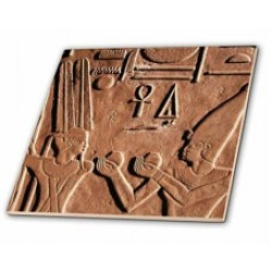 Alcomex Home Egyptian Ruins, Luxor, Karnak Temple, Head Detail god Min at the White Chapel. - 12 x 12 Inches Ceramic Tile