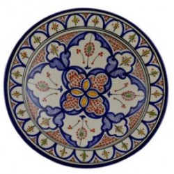 Alcomex Home Moroccan Handmade Ceramic Plate for Serving, Wall Hanging, Exquisite Colors & Decorative Purposes. 14 inches in Diameter